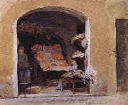 John William Waterhouse An Italian Produce Shop Sweden oil painting artist
